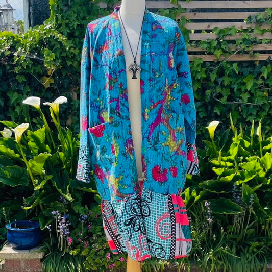 Kantha Robe with Sari Frill