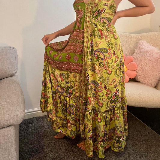 Indian Halter Neck Maxi Dress