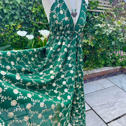 Halterneck Silk Sari Dress Recycled