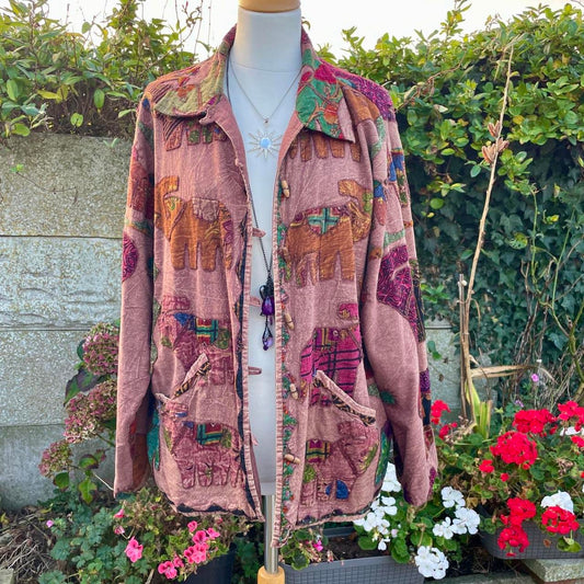 Vintage Orvis Patchwork Elephant Jacket