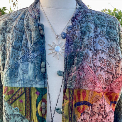 Vintage Tie Dye Embroidered Patchwork Jacket
