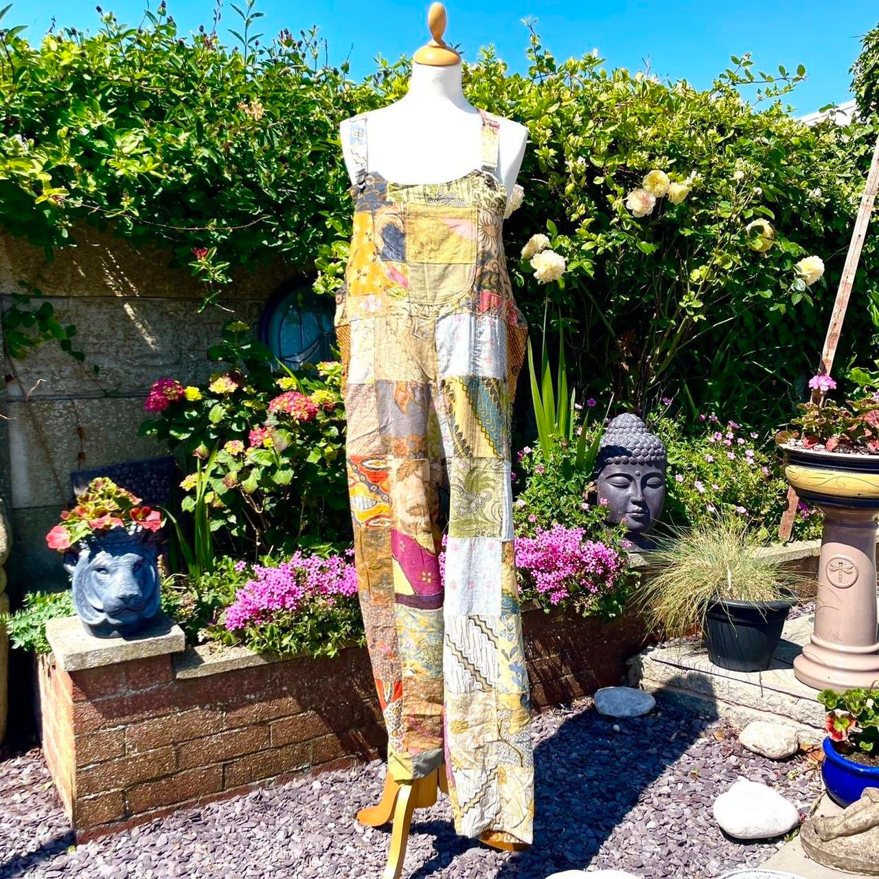 Vintage Patchwork Batik Java Dungarees