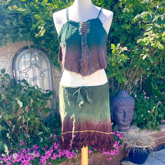 Tie Dye Skirt and Top front