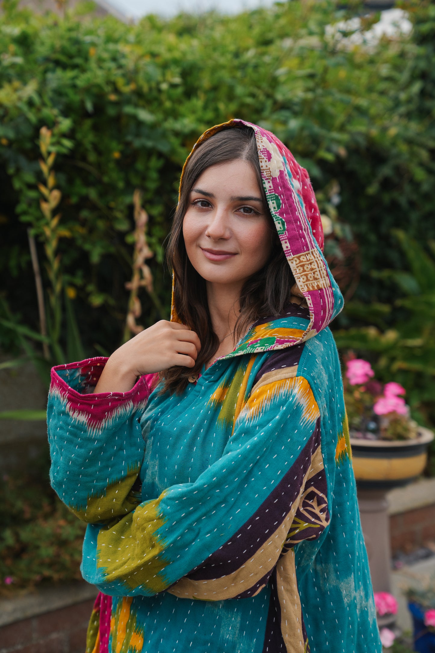 Vintage Reversible Kantha Hoodie