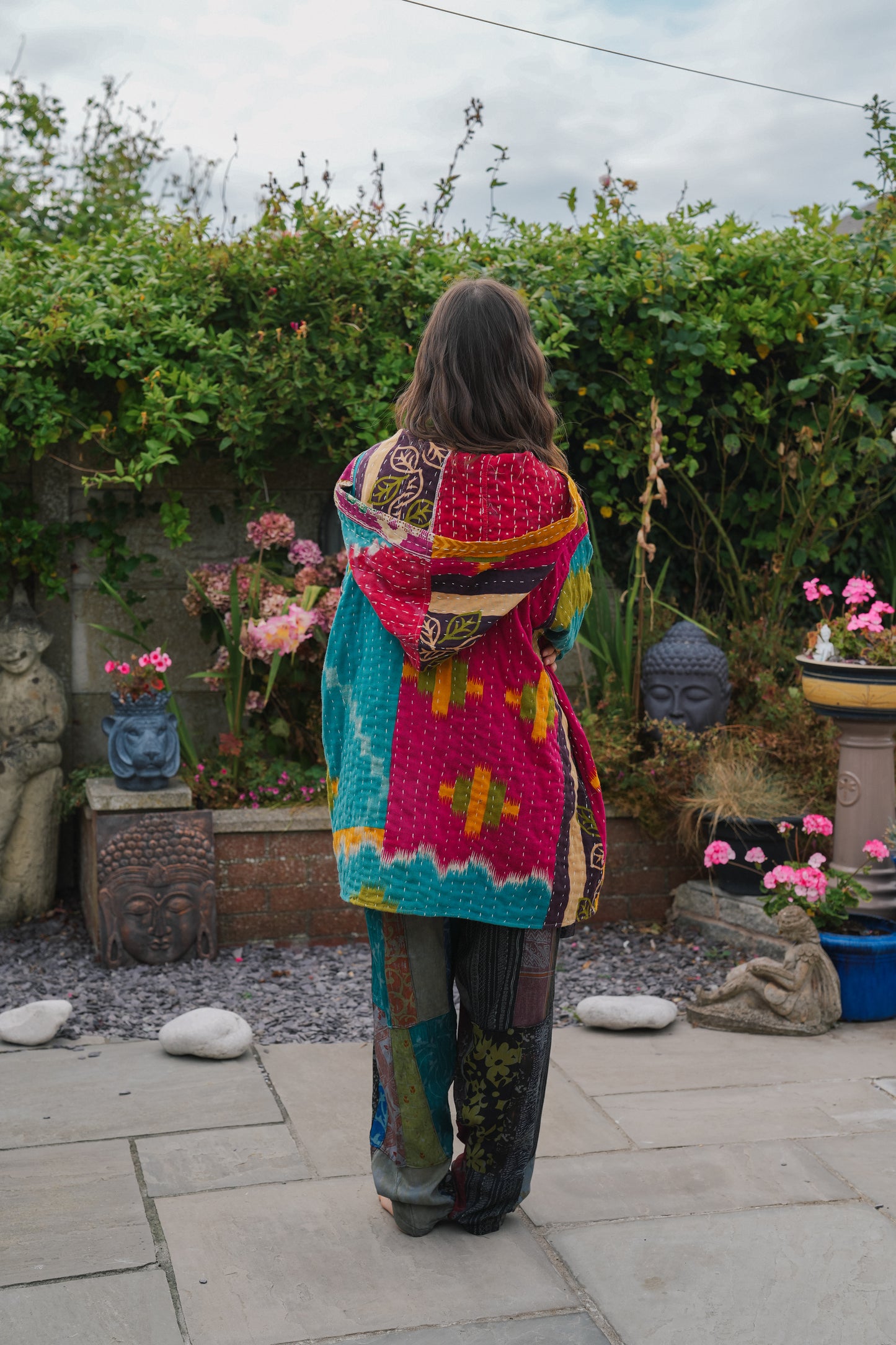 Vintage Reversible Kantha Hoodie