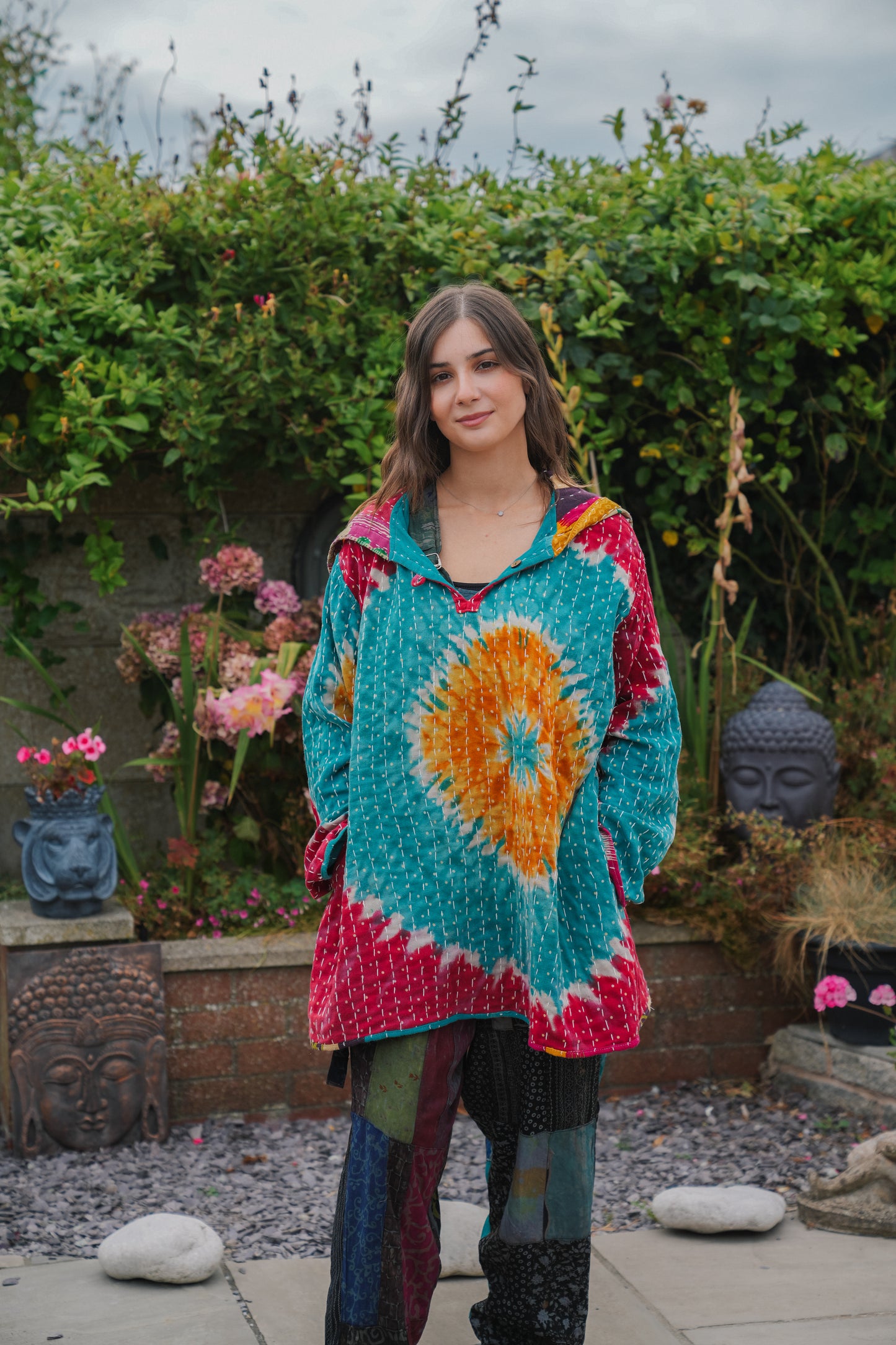 Vintage Reversible Kantha Hoodie