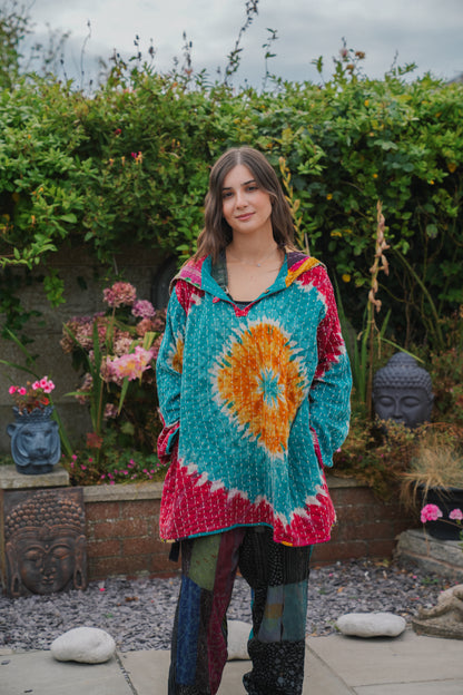 Vintage Reversible Kantha Hoodie
