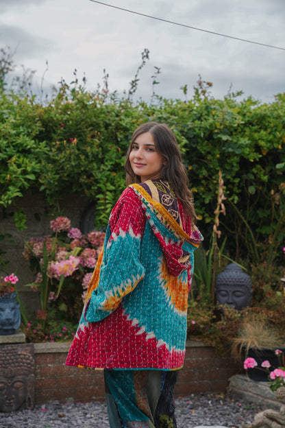 Vintage Reversible Kantha Hoodie